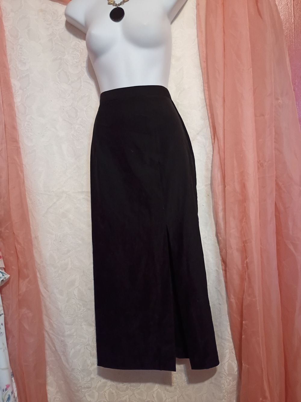 Melissa Lawrence Elegant Black Maxi Skirt w/Front Slit